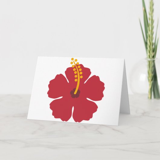 De rode hibiscusbloem kaart (Voorkant)