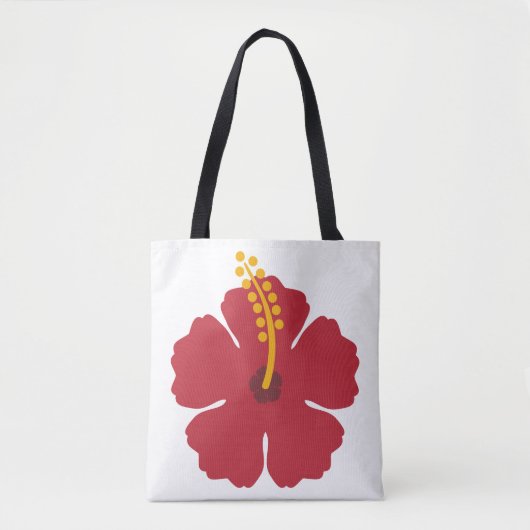 De rode hibiscusbloem tote bag (Voorkant)