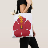De rode hibiscusbloem tote bag (Dichtbij)