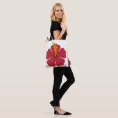 De rode hibiscusbloem tote bag (Op model)