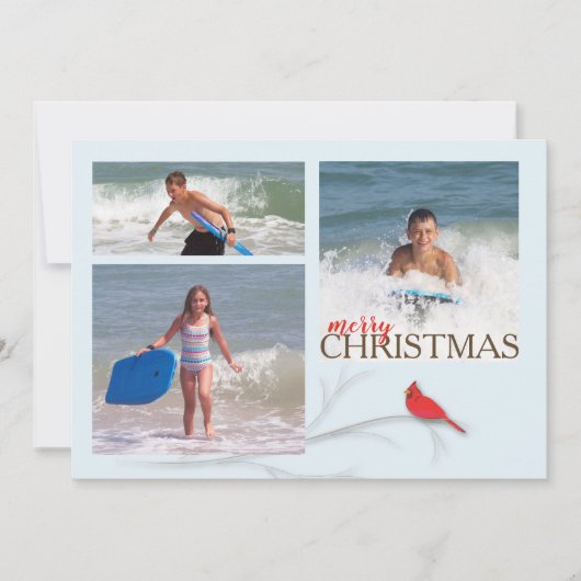 De rode Hoofd Tweezijdige MULTIKaart van de Foto Feestdagenkaart (Voorkant)