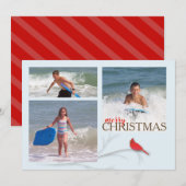 De rode Hoofd Tweezijdige MULTIKaart van de Foto Feestdagenkaart (Voorkant / Achterkant)