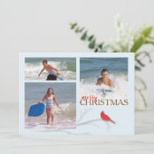 De rode Hoofd Tweezijdige MULTIKaart van de Foto Feestdagenkaart (Staand voorkant)