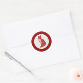 De rode Illustratie van de Vos met de Sticker van (Envelop)
