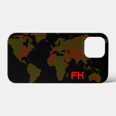 de rode initialen van de stippenwereldkaart Case-Mate iPhone case (Achterkant (horizontaal))