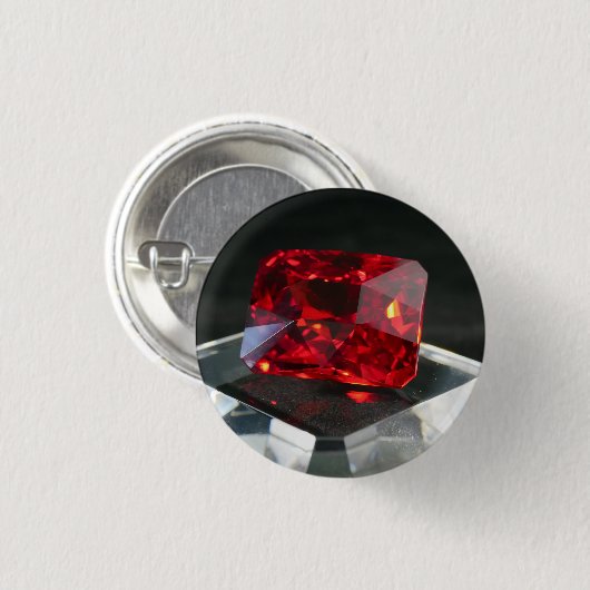 De rode Jack Ruby Ronde Button 3,2 Cm (Voorkant /achterkant)