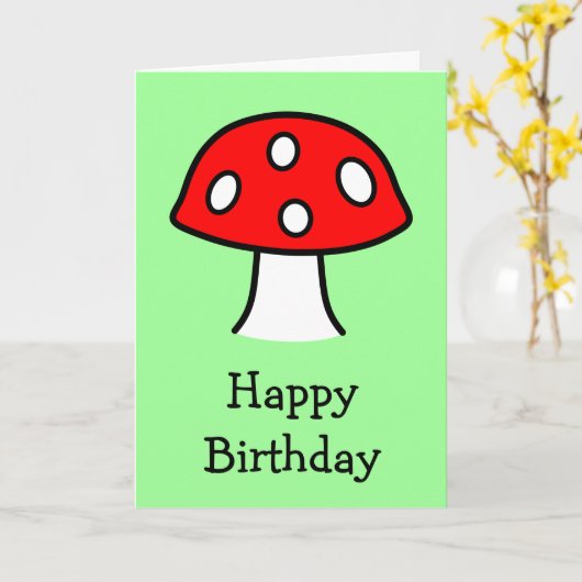 De rode Kaart van de Verjaardag van de Paddestoel (Gele Bloem)