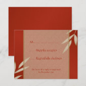 De rode Kaart van het Huwelijk RSVP van de Zijde (Voorkant / Achterkant)