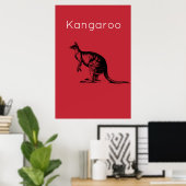 De rode kangoeroe moderne kunst aan de muur poster (Thuiskantoor)