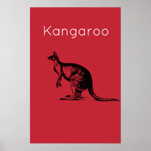 De rode kangoeroe moderne kunst aan de muur poster