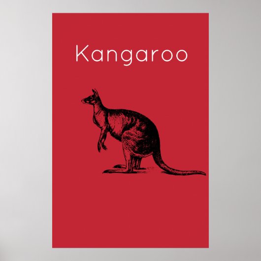 De rode kangoeroe moderne kunst aan de muur poster (Voorkant)