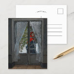 De Rode Kerchief | Claude Monet Briefkaart<br><div class="desc">De Red Kerchief (1868-1873), ook wel "The Red Cape" genoemd, door de Franse impressionistische kunstenaar Claude Monet. Deze olie op het sneeuwschap van het canvas toont de vrouw van Monet, Camille, die voorbij een raam gaat, gekleed in een rode cape. Gebruik de ontwerphulpmiddelen om douanetekst toe te voegen of het...</div>