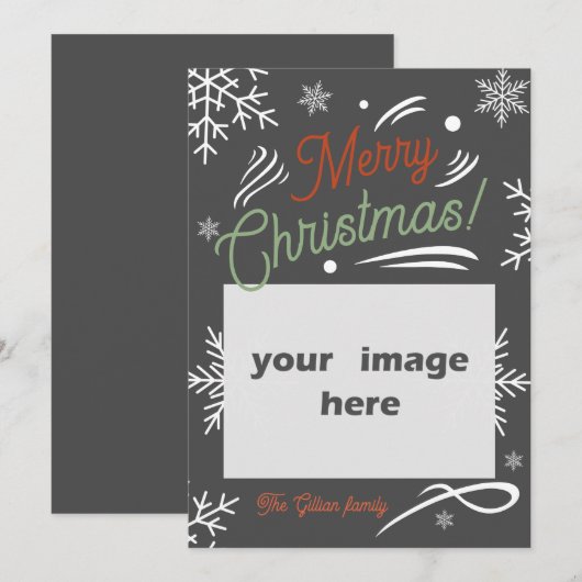 de rode kerst feestdagenkaart (Voorkant / Achterkant)