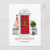 De rode kerstdeur Briefkaart voor feestdagen (Voorkant)