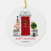 De rode kerstdeur Ornament voor feestdagen (Voorkant)