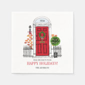 De rode kerstdeuropening Napels Servet (Voorkant)