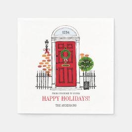 De rode kerstdeuropening Napels Servet