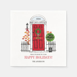 De rode kerstdeuropening Napels Servet