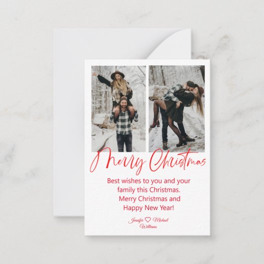 de rode kerstfoto ' s van sme 2 collage notitiekaartje (Voorkant)
