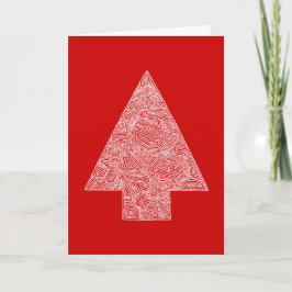 De rode Kerstkaart van de Boom Feestdagen Kaart