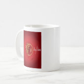 De rode kersttaartjes hebben een verlichte fijne d koffiemok (Voorkant links)