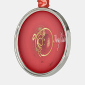 De rode kersttaartjes hebben een verlichte fijne d metalen ornament (Links)