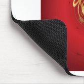 De rode kersttaartjes hebben een verlichte fijne d muismat (Hoek)