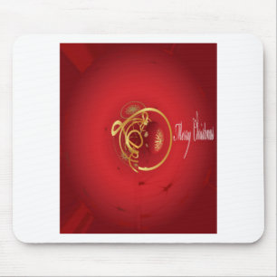 De rode kersttaartjes hebben een verlichte fijne d muismat