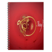 De rode kersttaartjes hebben een verlichte fijne d notitieboek (Voorkant)