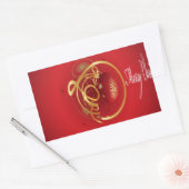 De rode kersttaartjes hebben een verlichte fijne d rechthoekige sticker (Envelop)