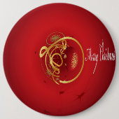 De rode kersttaartjes hebben een verlichte fijne d ronde button 6,0 cm (Voorkant)