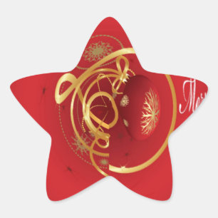 De rode kersttaartjes hebben een verlichte fijne d ster sticker