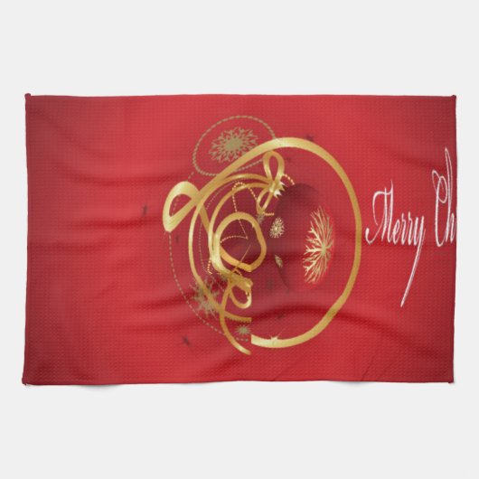 De rode kersttaartjes hebben een verlichte fijne d theedoek (Horizontaal)