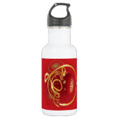 De rode kersttaartjes hebben een verlichte fijne d waterfles  (Voorkant)