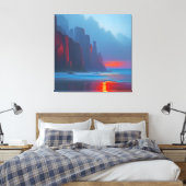 De rode kliffen canvas afdruk (Insitu (Slaapkamer))