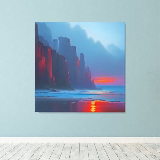 De rode kliffen canvas afdruk (Insitu (Houten vloer))