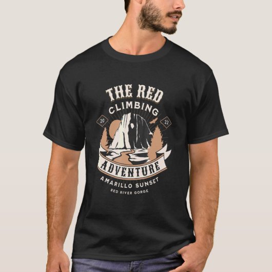 De Rode klimpot Amarillo Sunset Mountaineri T-shirt (Voorkant)