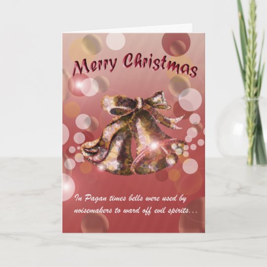 (De Rode) Klok van Kerstmis Feestdagen Kaart (Voorkant)