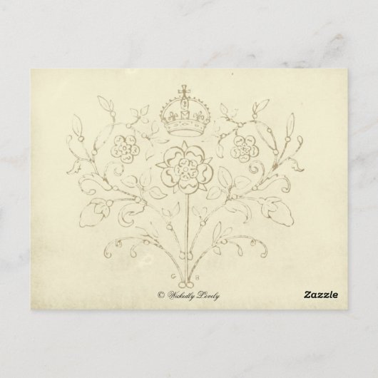 De Rode Koningin. Briefkaart (Achterkant)
