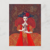 De Rode Koningin. Briefkaart (Voorkant)