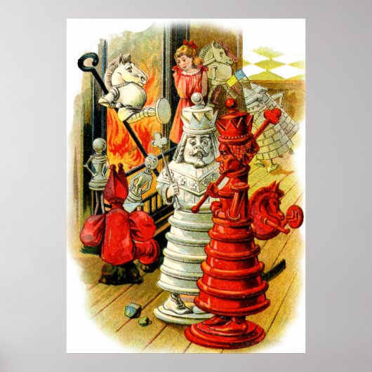 De Rode Koningin en de Witte Koning in Wonderland Poster (Voorkant)