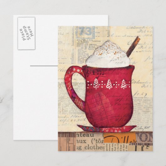 De rode Kop van Kerstmis Feestdagenkaart (Voorkant / Achterkant)