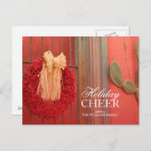 De Rode Kroon van Ristra van de Spaanse peper met Feestdagenkaart (Voorkant / Achterkant)