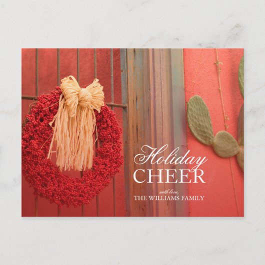 De Rode Kroon van Ristra van de Spaanse peper met Feestdagenkaart (Voorkant)