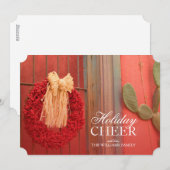 De Rode Kroon van Ristra van de Spaanse peper met Feestdagenkaart (Voorkant / Achterkant)