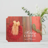 De Rode Kroon van Ristra van de Spaanse peper met Feestdagenkaart (Staand voorkant)