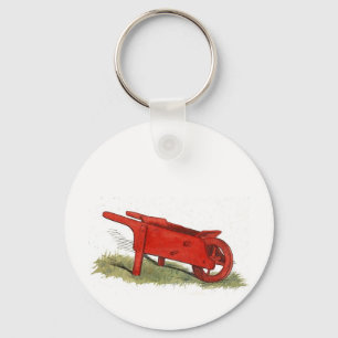 De rode kruiwagen sleutelhanger
