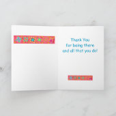 De rode Kunst van het Blok van het Dekbed van het Bedankkaart (Binnen)