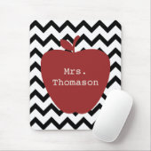 De rode Leraar van de Chevron van Apple Zwarte & Muismat (Met muis)