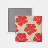De rode Magneet van het Patroon van Bloemen (Voorkant / Achterkant)